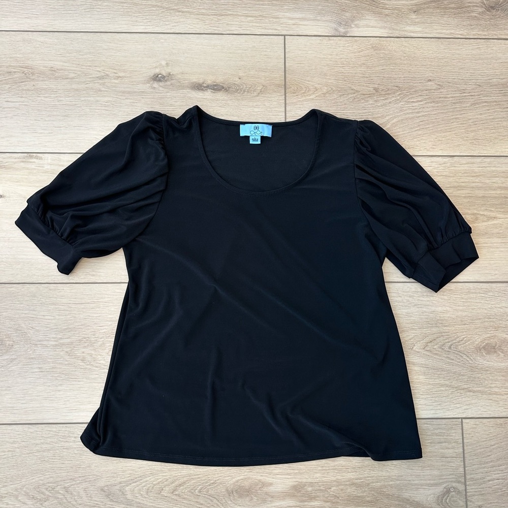 Black Puff Sleeve Blouse